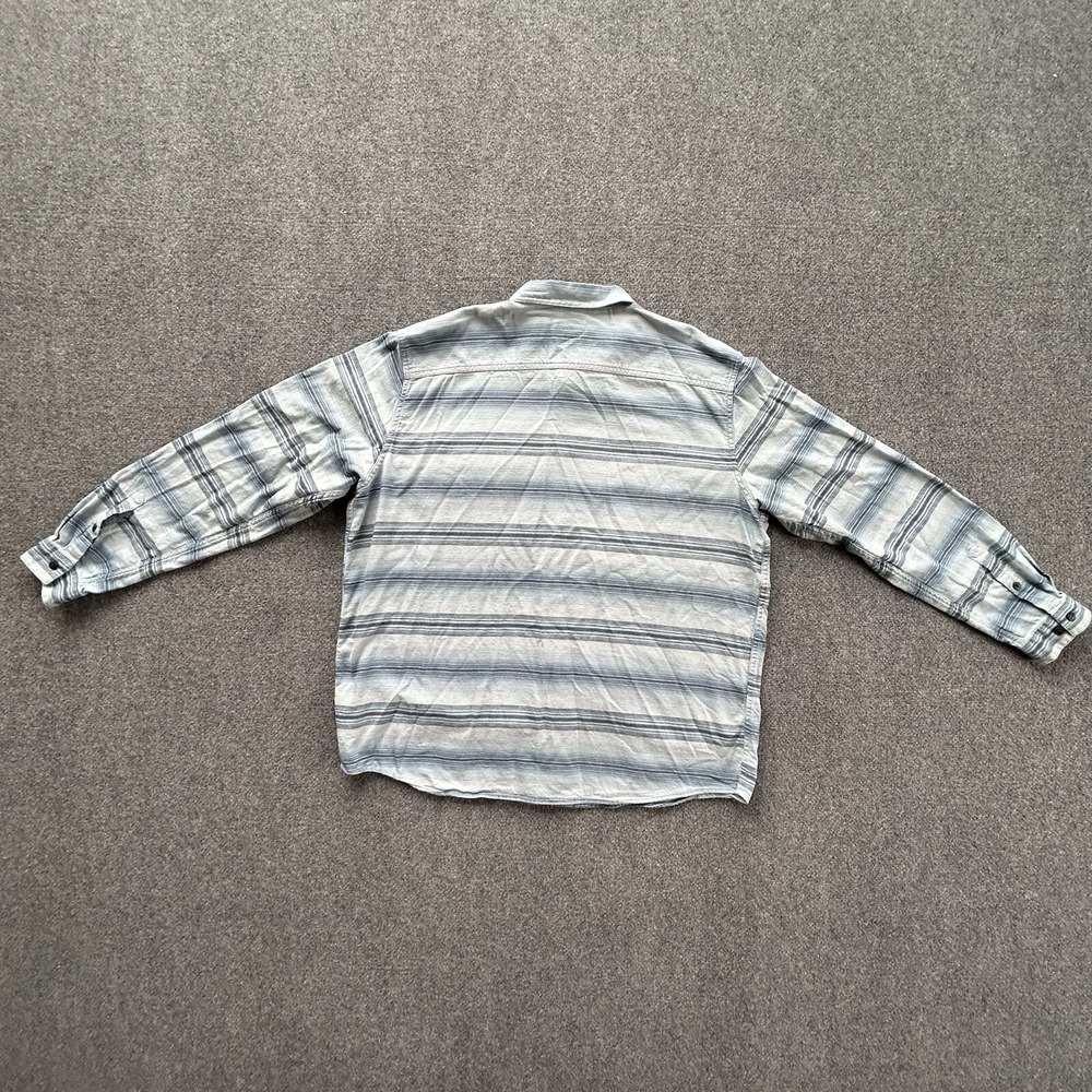 Patagonia Shirt Men XXL Lightweight Long Sleeve Fjord Flannel Blue Stripe Cotton - Picture 12 of 13